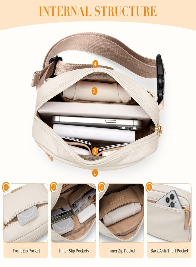 GOLF QUALITY GOLF QUALTY Casual Fanny Pack Crossbody Bags for women & men, Adjustable Strap Water-resistant Belt Bag,Apricot - Image 3